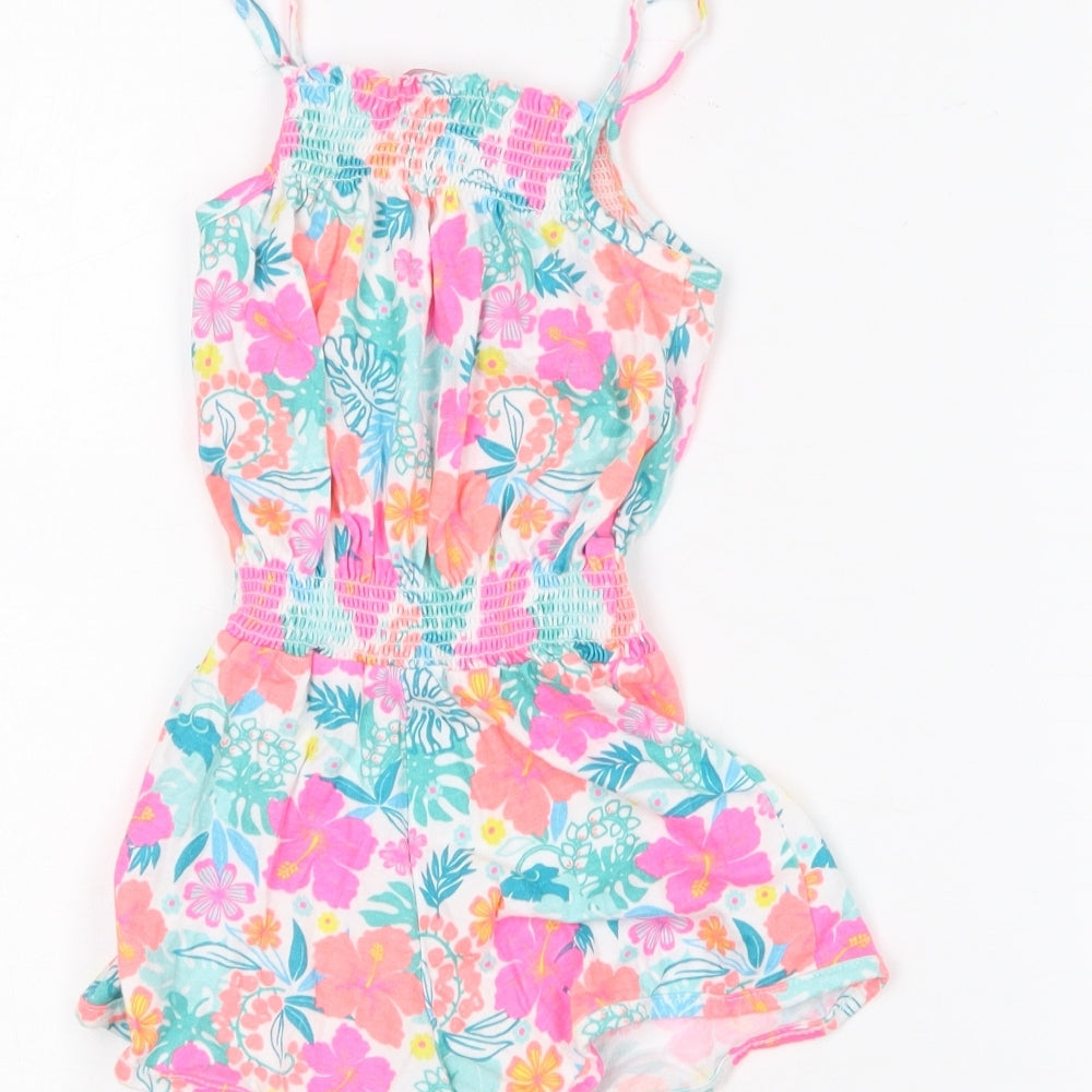 Young Dimension Girls Multicoloured Floral Cotton Playsuit One-Piece Size 2-3 Years