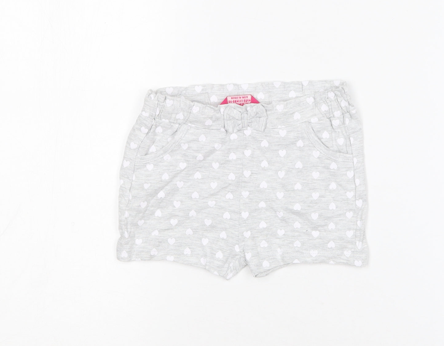 Young Dimension Girls Grey Geometric Cotton Sweat Shorts Size 2-3 Years  Regular