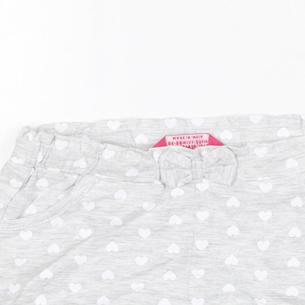 Young Dimension Girls Grey Geometric Cotton Sweat Shorts Size 2-3 Years  Regular