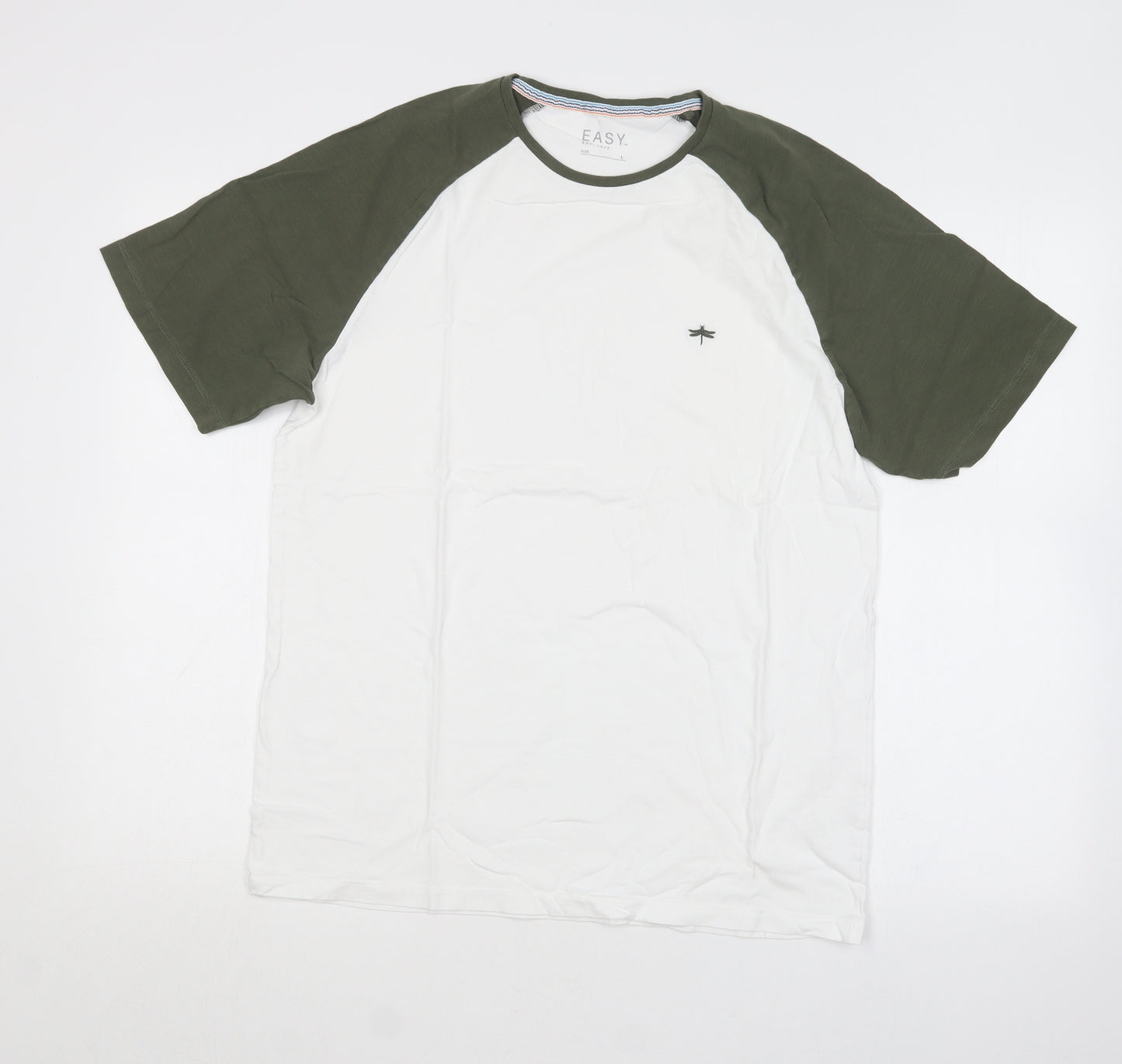 Matalan Mens White  Cotton  T-Shirt Size L Round Neck