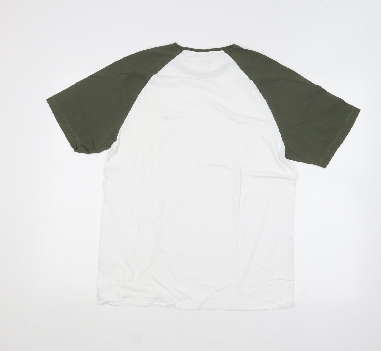 Matalan Mens White  Cotton  T-Shirt Size L Round Neck