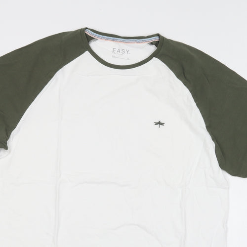 Matalan Mens White  Cotton  T-Shirt Size L Round Neck