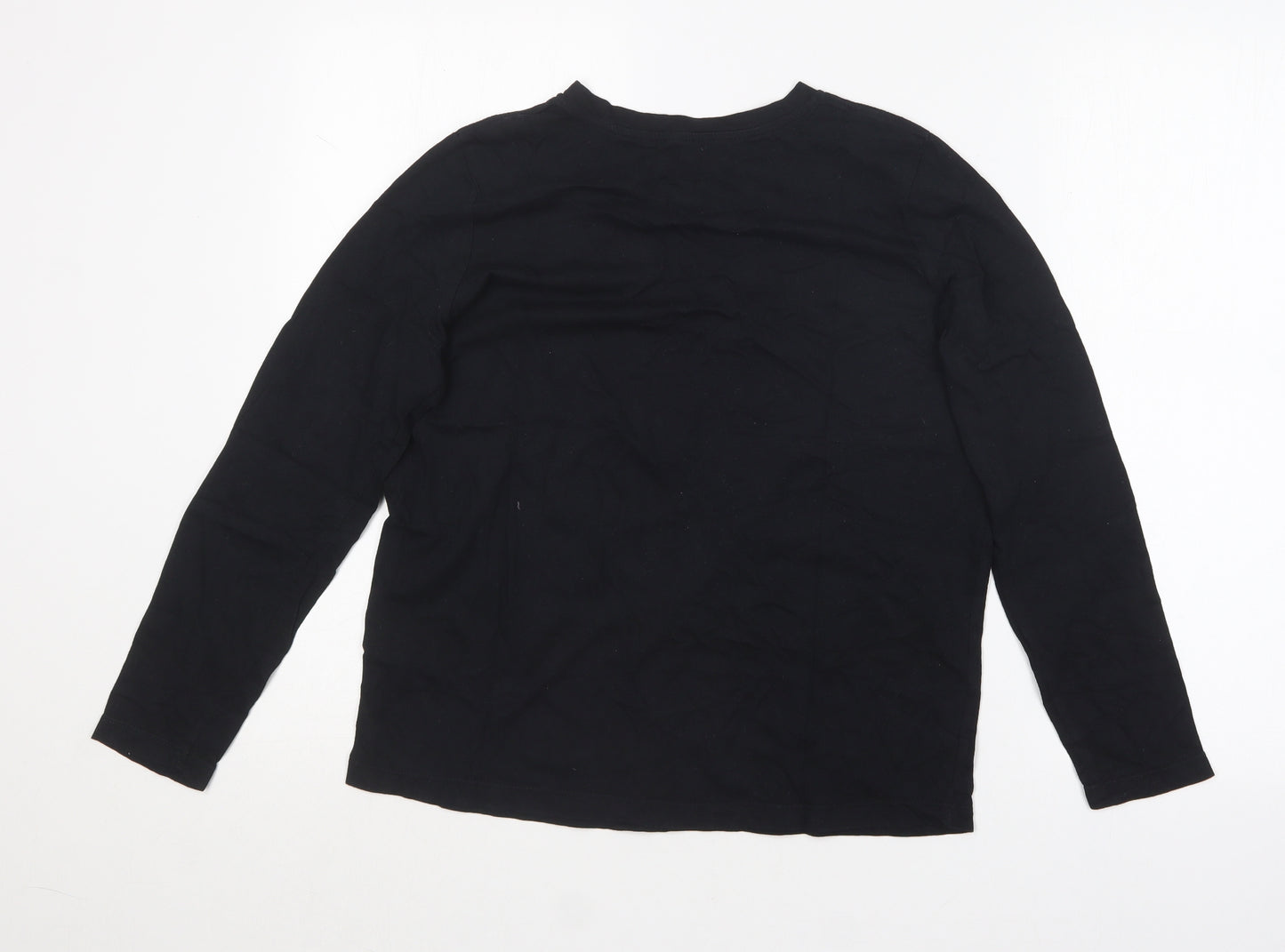 Dunnes Stores Womens Black  Cotton Basic T-Shirt Size S Round Neck