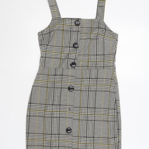 River Island Womens Multicoloured Plaid Polyester Bodycon  Size 10  Square Neck
