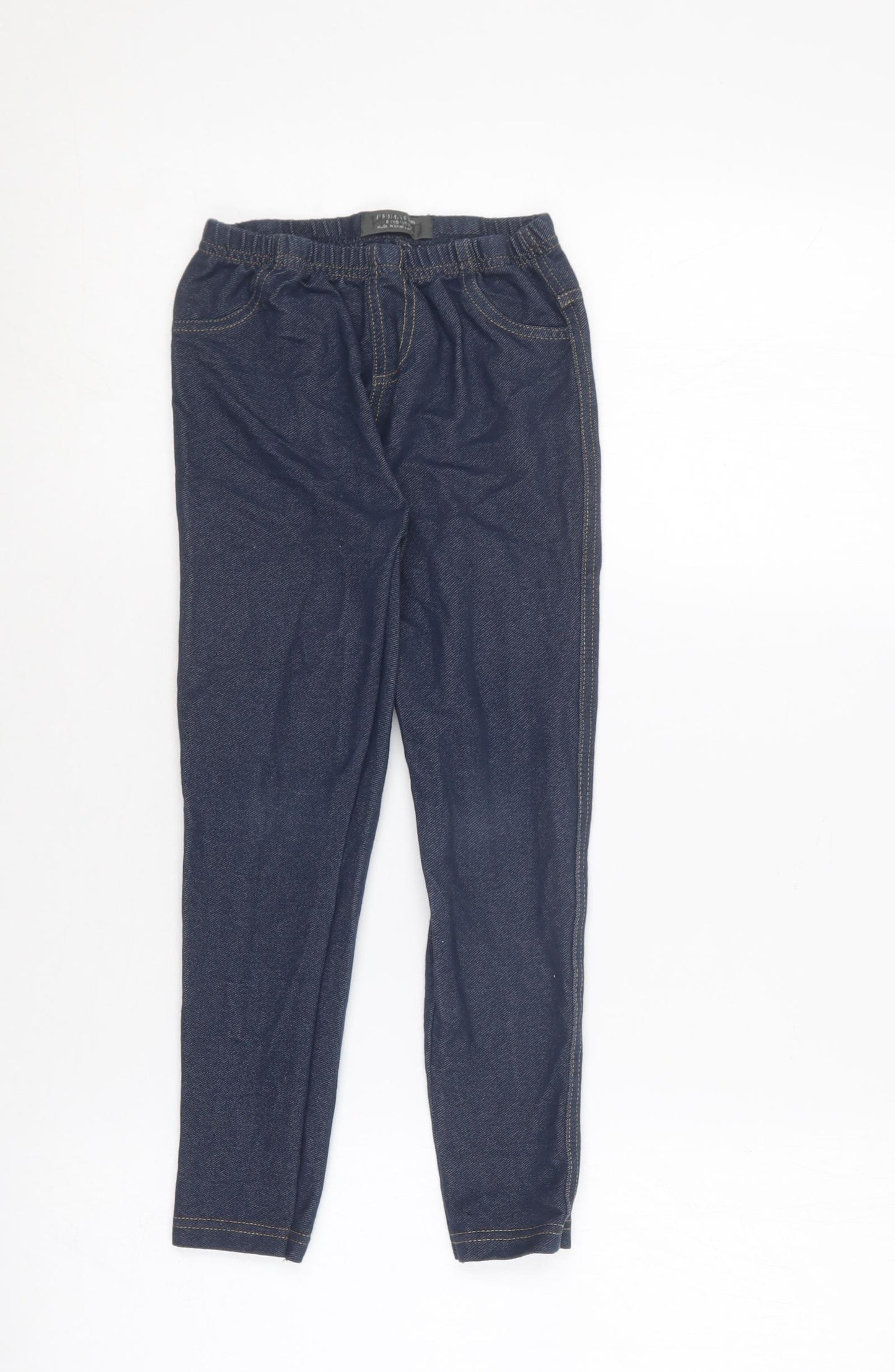 Primark Girls Blue  Cotton Jegging Trousers Size 7-8 Years  Regular