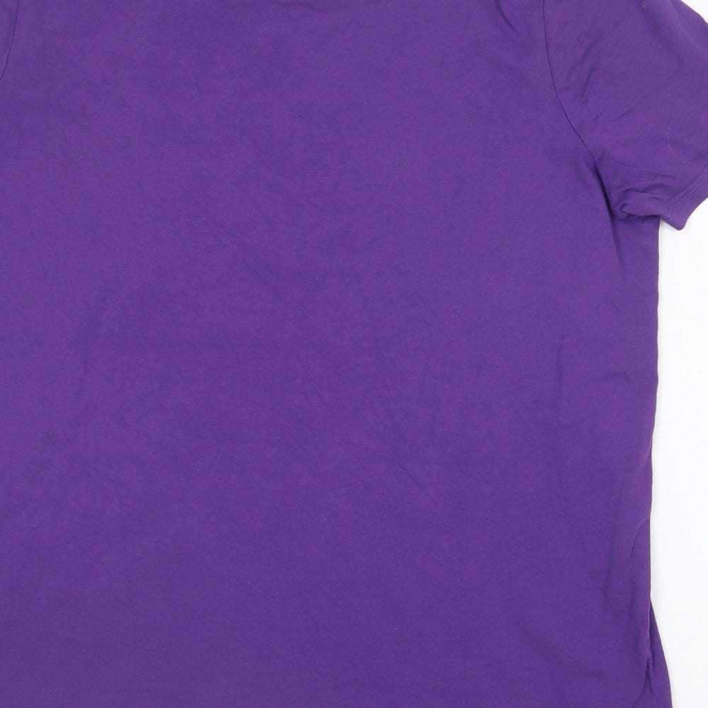 NEXT Womens Purple  Cotton Basic T-Shirt Size 14 Crew Neck