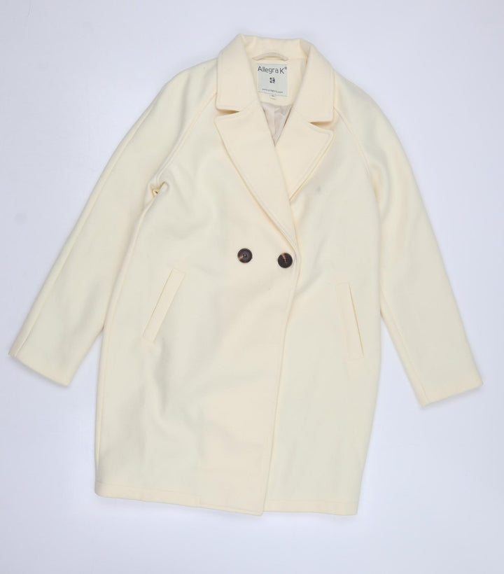 Allegrak Womens Yellow Overcoat Coat Size M