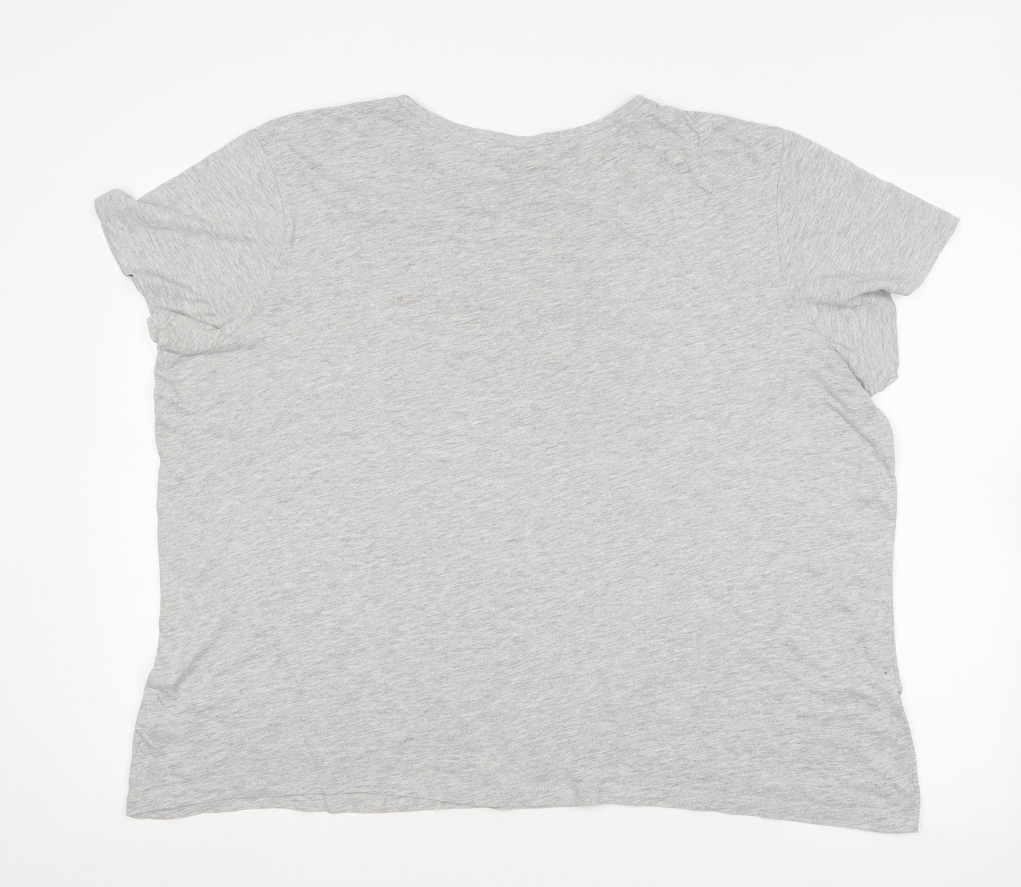 Primark Womens Grey  Cotton Basic T-Shirt Size 2XL Round Neck