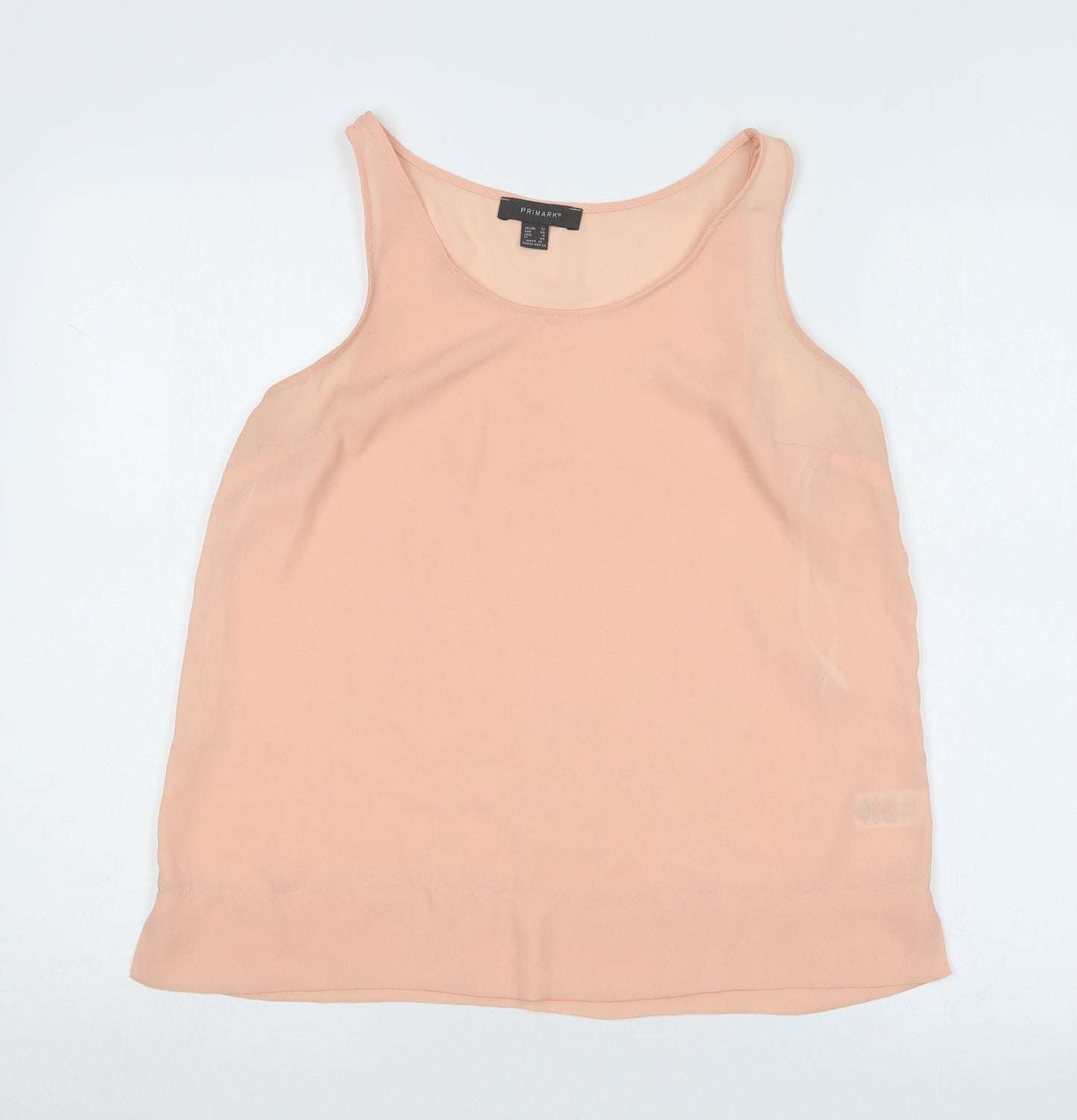 Primark Womens Orange  Polyester Basic Blouse Size 12 Scoop Neck