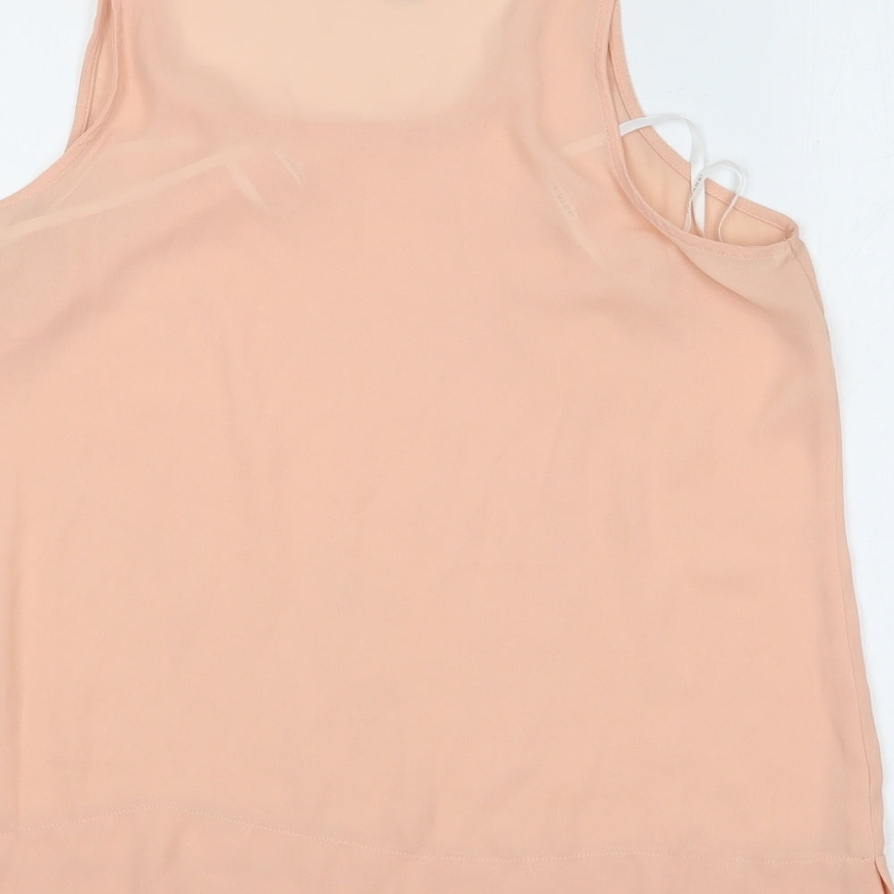 Primark Womens Orange  Polyester Basic Blouse Size 12 Scoop Neck
