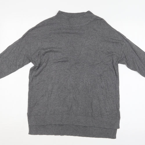 F&F Womens Grey Crew Neck  Cotton Pullover Jumper Size 10