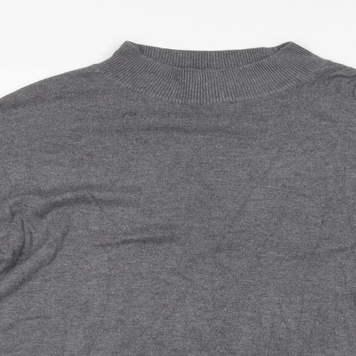 F&F Womens Grey Crew Neck  Cotton Pullover Jumper Size 10