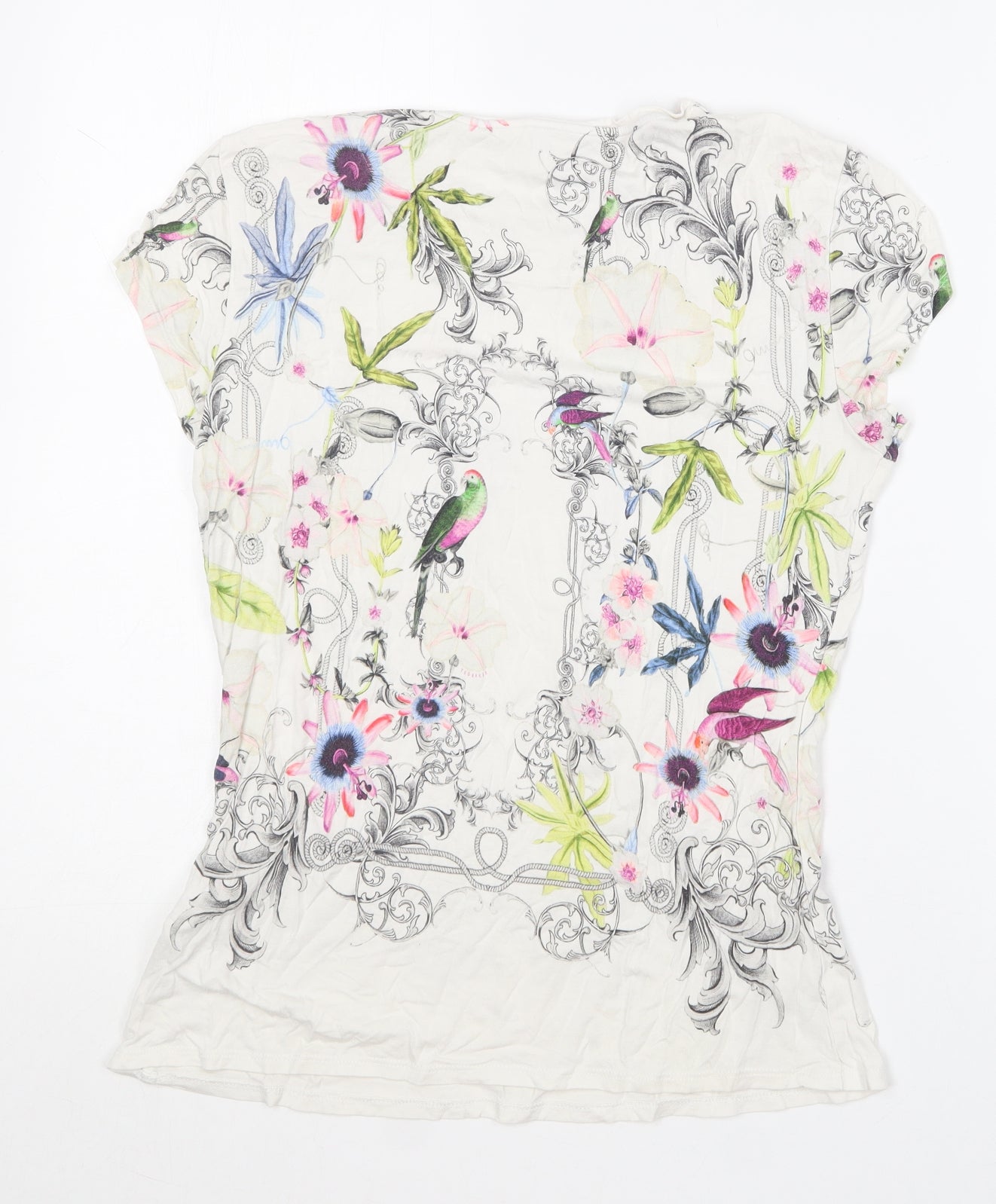 Ted Baker Womens Multicoloured  Viscose Basic T-Shirt Size 10 Round Neck