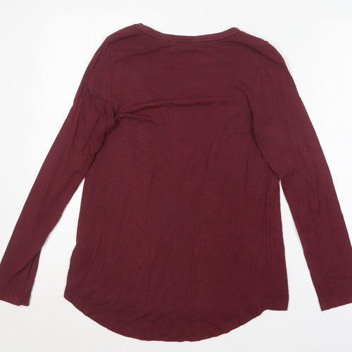 Arabella & Addison Womens Purple  Modal Basic Polo Size 10 Scoop Neck