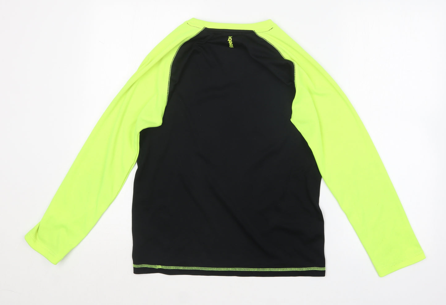 Reebok Boys Black  Polyester Basic T-Shirt Size L Round Neck