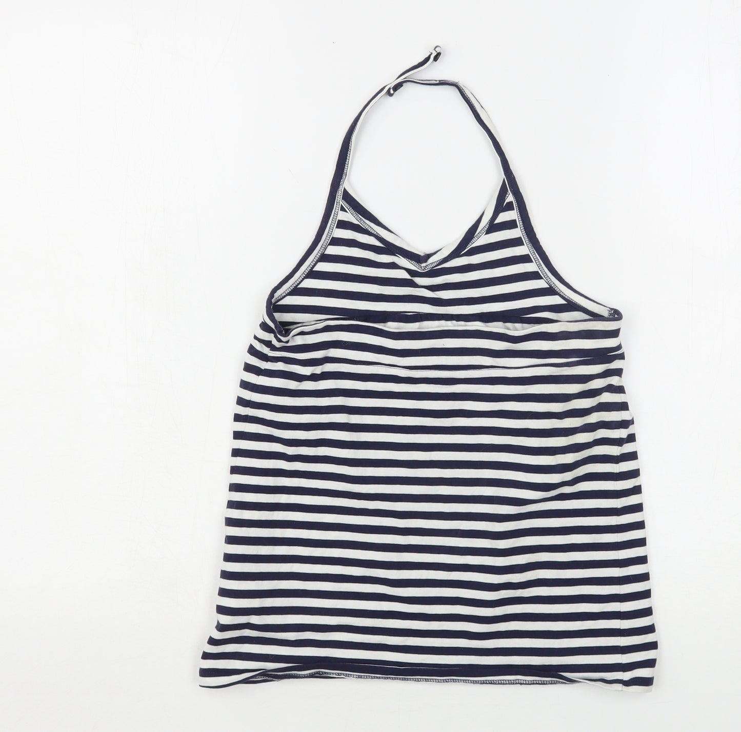 NEXT Girls Blue Striped Cotton Basic Tank Size 11 Years Halter