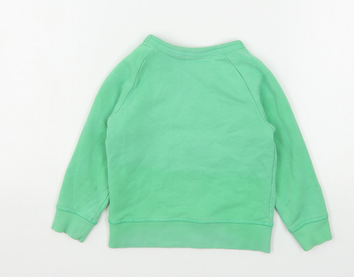 H&M Boys Green  Cotton Pullover Sweatshirt Size 2 Years