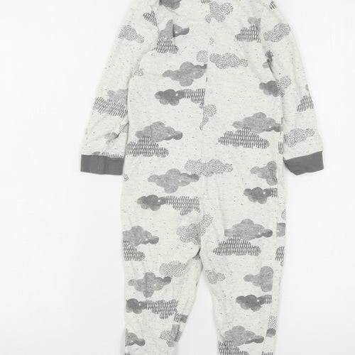 George Boys Grey Geometric Cotton  One Piece Size 3-4 Years
