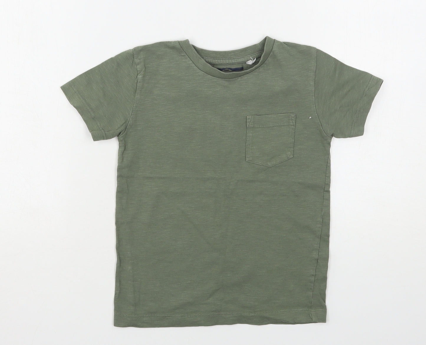 NEXT Boys Green  Cotton Basic T-Shirt Size 4-5 Years Round Neck