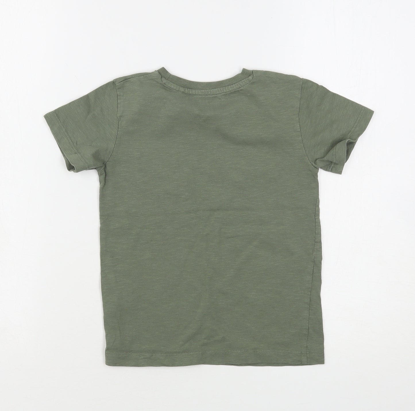 NEXT Boys Green  Cotton Basic T-Shirt Size 4-5 Years Round Neck