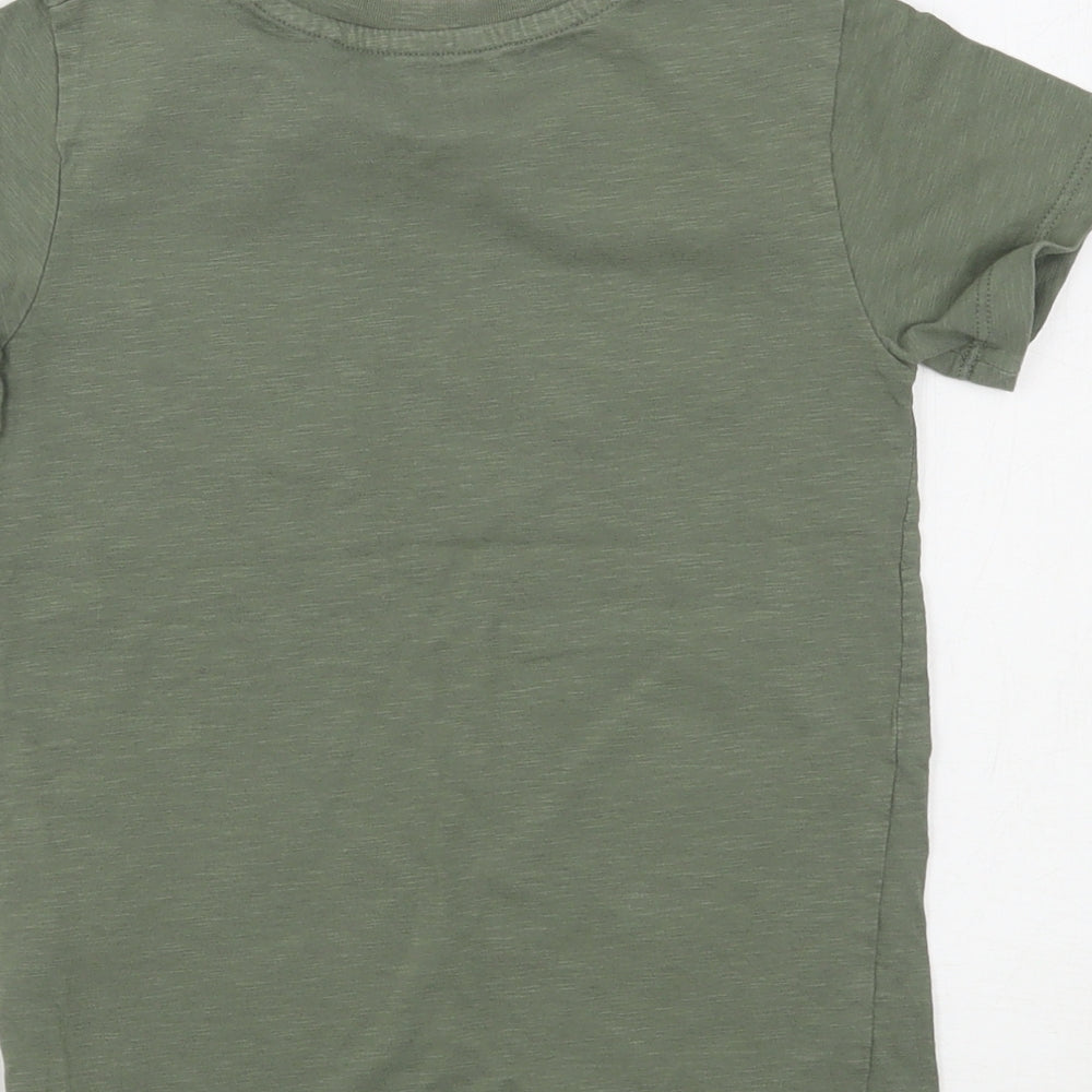 NEXT Boys Green  Cotton Basic T-Shirt Size 4-5 Years Round Neck