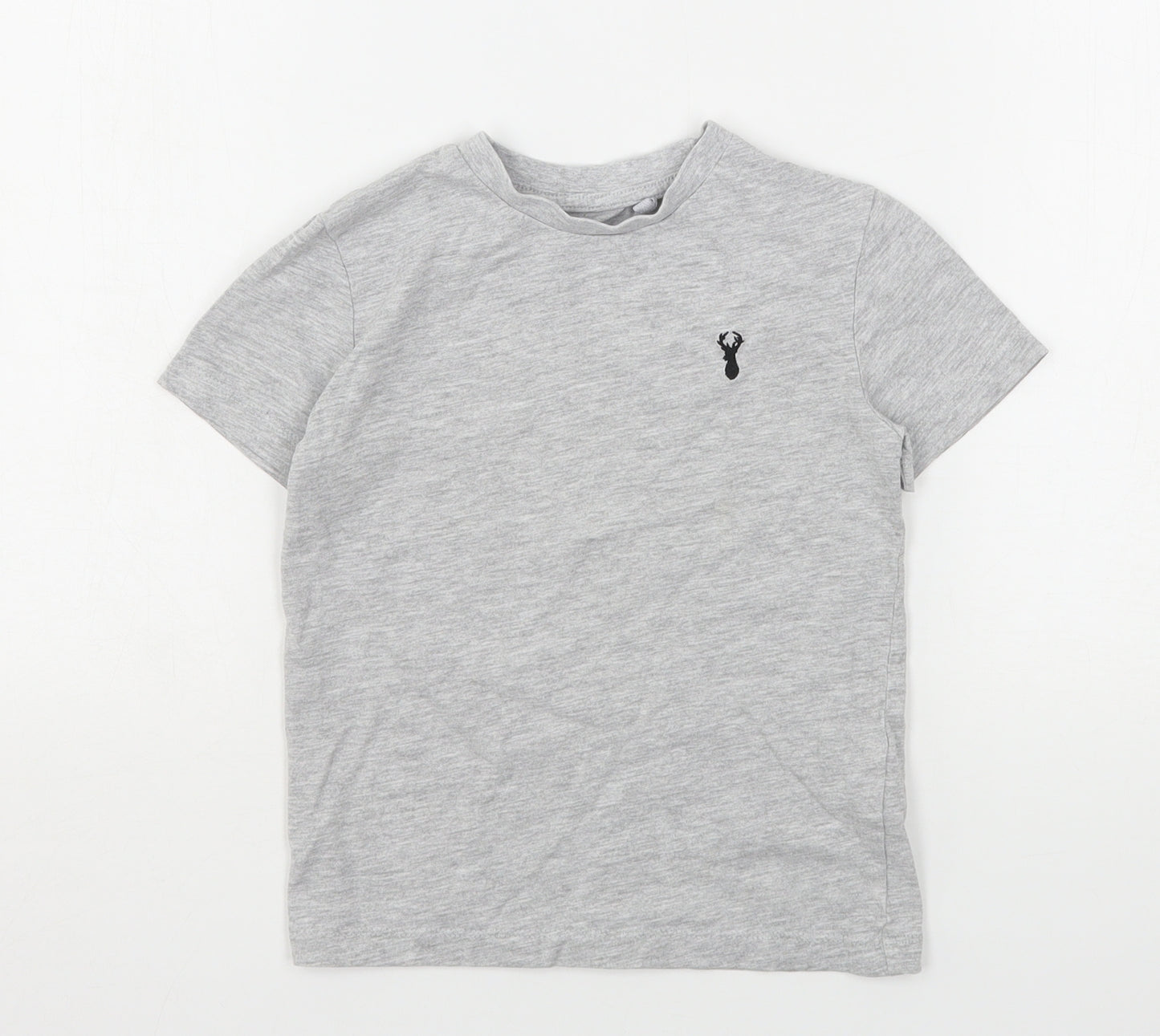 NEXT Boys Grey  Cotton Basic T-Shirt Size 4 Years Round Neck