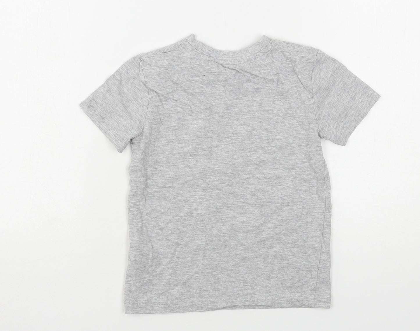 NEXT Boys Grey  Cotton Basic T-Shirt Size 4 Years Round Neck