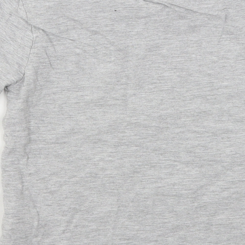 NEXT Boys Grey  Cotton Basic T-Shirt Size 4 Years Round Neck