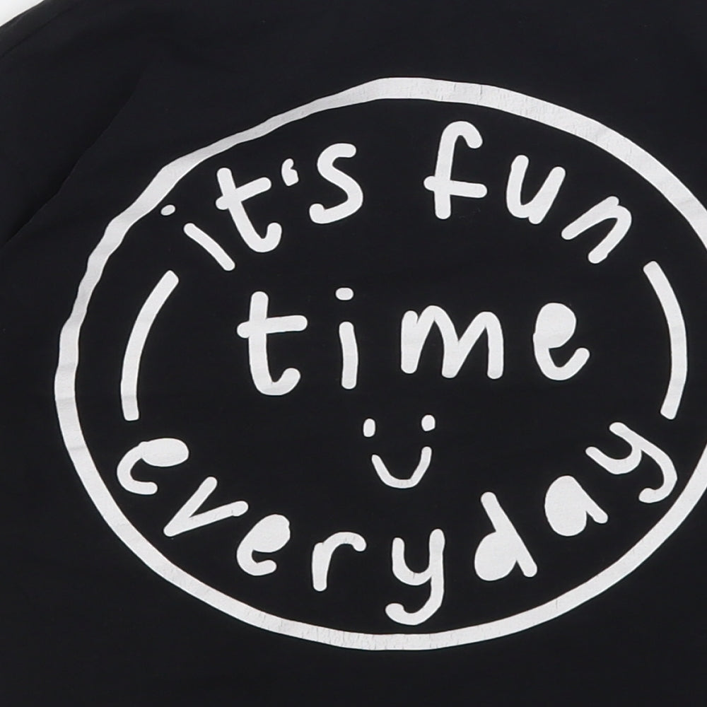 George Boys Black  Cotton Basic T-Shirt Size 4-5 Years Round Neck