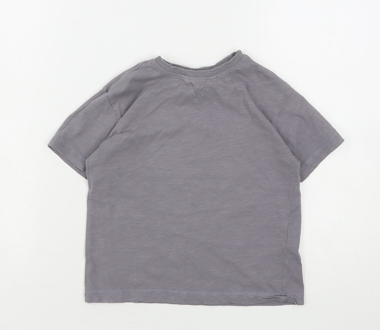 Zara Boys Grey  Cotton Basic T-Shirt Size 4-5 Years Round Neck