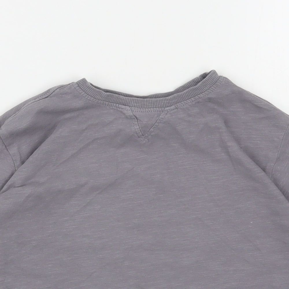 Zara Boys Grey  Cotton Basic T-Shirt Size 4-5 Years Round Neck