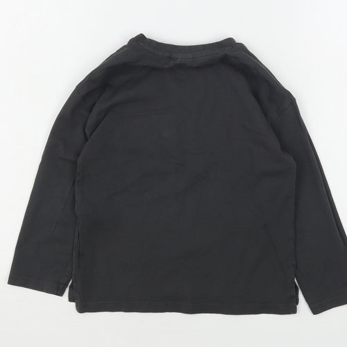 Zara Boys Grey  Cotton Basic T-Shirt Size 4-5 Years Round Neck