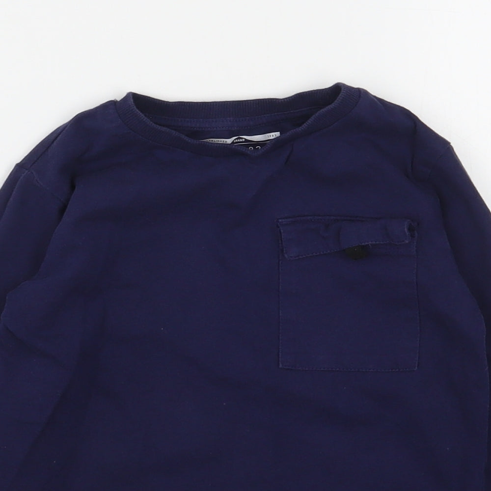 NEXT Boys Blue  Cotton Basic T-Shirt Size 5-6 Years Round Neck