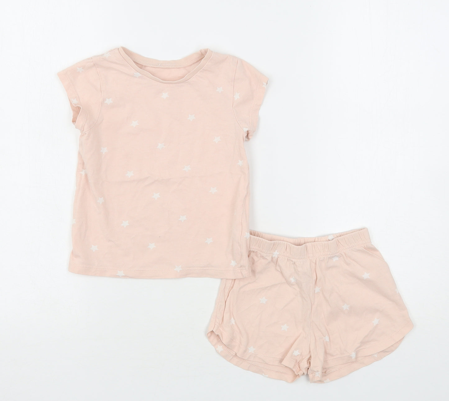 George Girls Pink Polka Dot Cotton Top Pyjama Set Size 2-3 Years