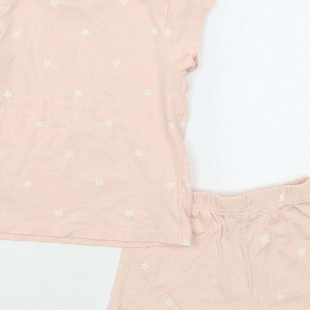 George Girls Pink Polka Dot Cotton Top Pyjama Set Size 2-3 Years