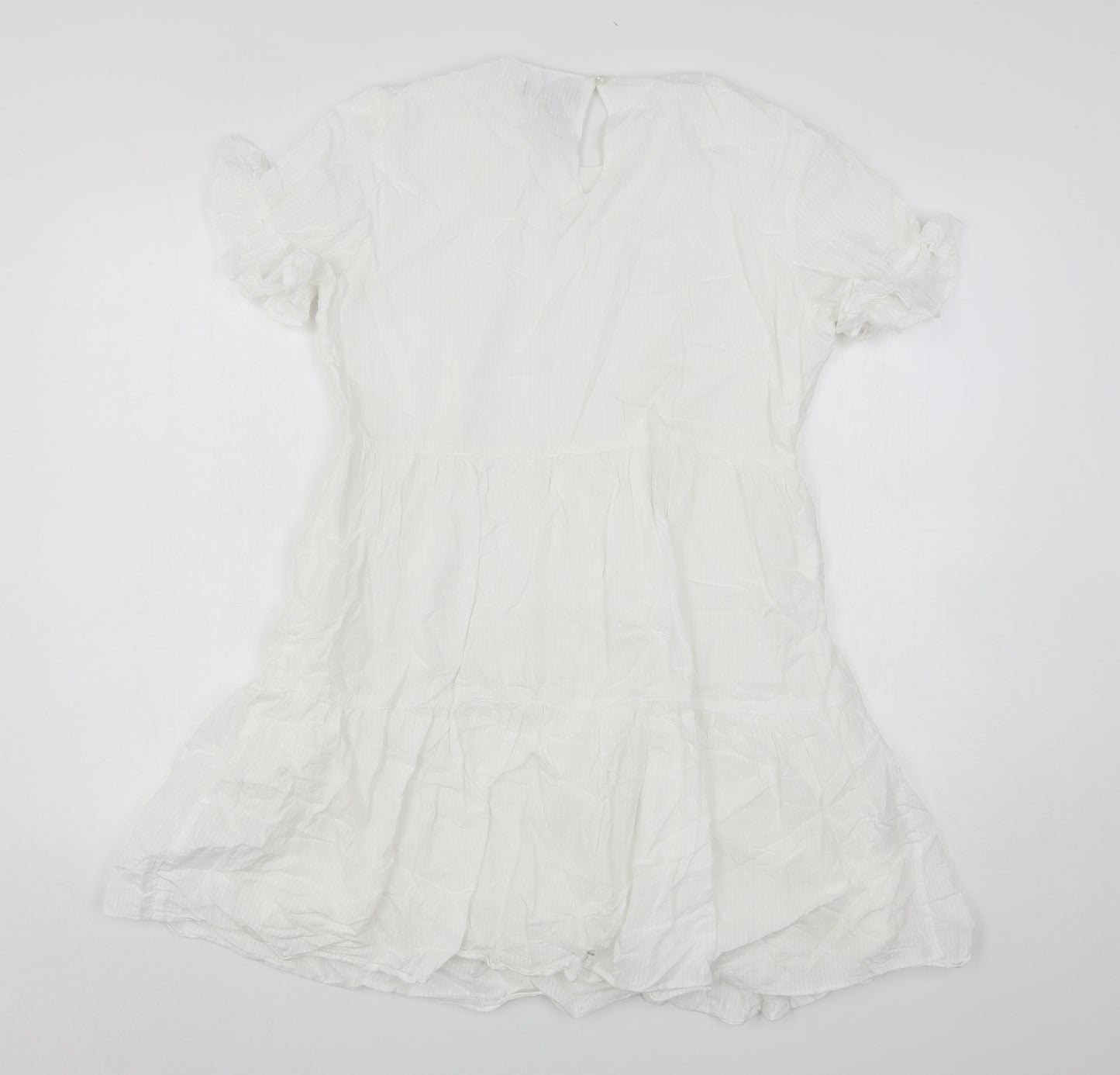 New Look Womens White  Cotton A-Line  Size 12  Round Neck