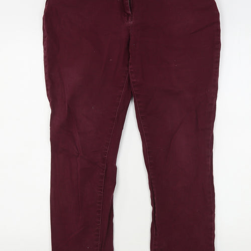 Monsoon Womens Purple  Cotton Skinny Jeans Size 16 L28 in Regular