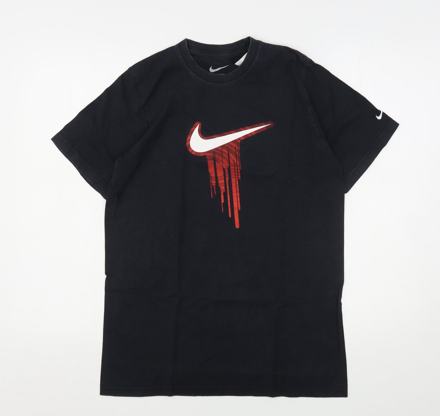 Nike Boys Black  Cotton Basic T-Shirt Size 13-14 Years Round Neck
