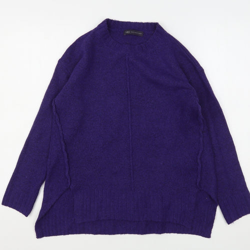 Marks and Spencer Womens Purple Round Neck  Acrylic Pullover Jumper Size S