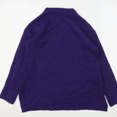 Marks and Spencer Womens Purple Round Neck  Acrylic Pullover Jumper Size S