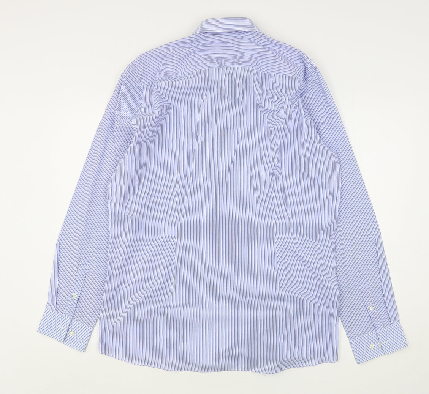NEXT Mens Blue Striped Polyester  Dress Shirt Size 16.5 Collared