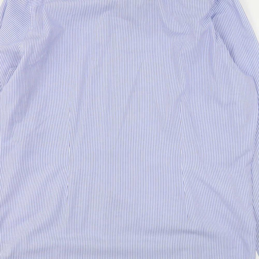 NEXT Mens Blue Striped Polyester  Dress Shirt Size 16.5 Collared