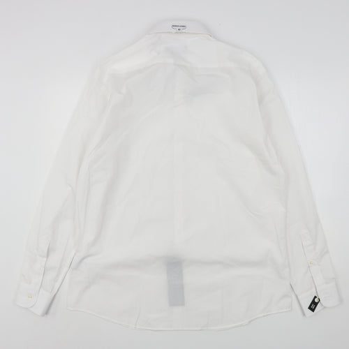 Remus Uomo Mens White  Cotton  Dress Shirt Size 17 Collared