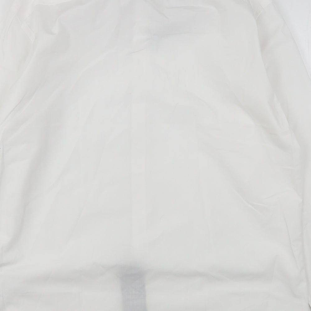Remus Uomo Mens White  Cotton  Dress Shirt Size 17 Collared