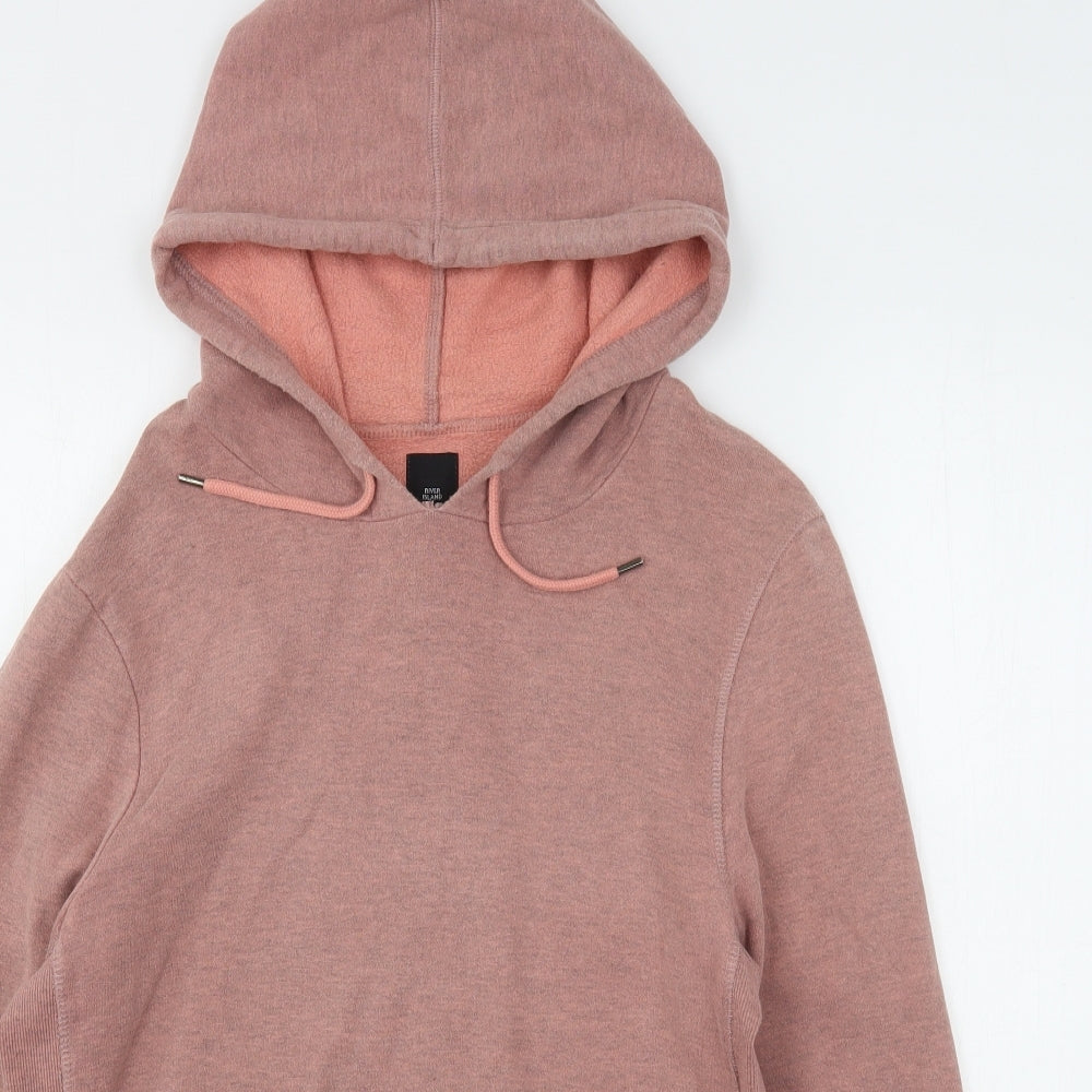 River Island  Mens Pink  Cotton Pullover Hoodie Size M