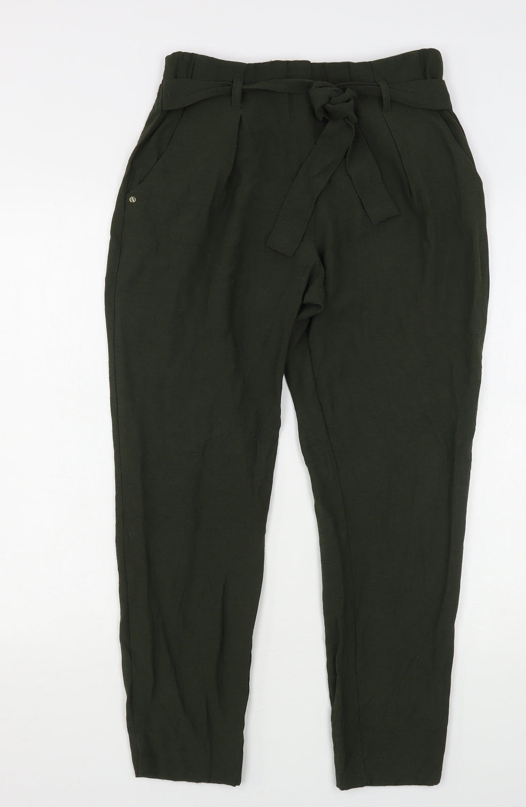 River Island Womens Green  Polyester Trousers  Size 10 L26 in Regular