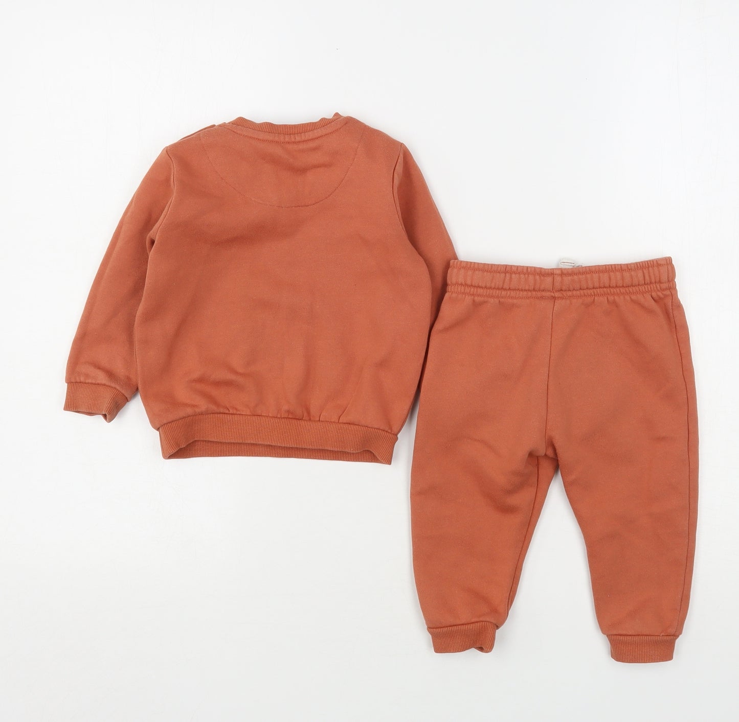 F&F Boys Orange  Cotton Pullover Jumper Size 9-12 Months