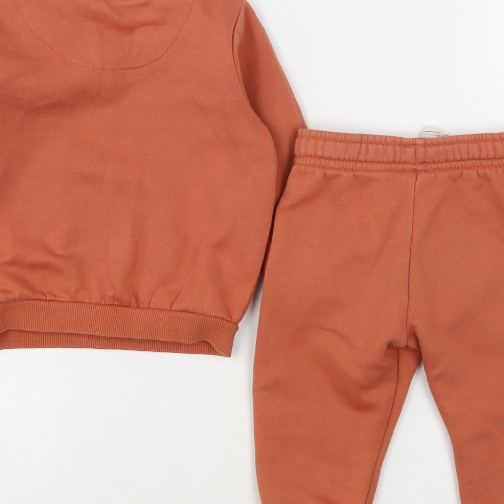 F&F Boys Orange  Cotton Pullover Jumper Size 9-12 Months