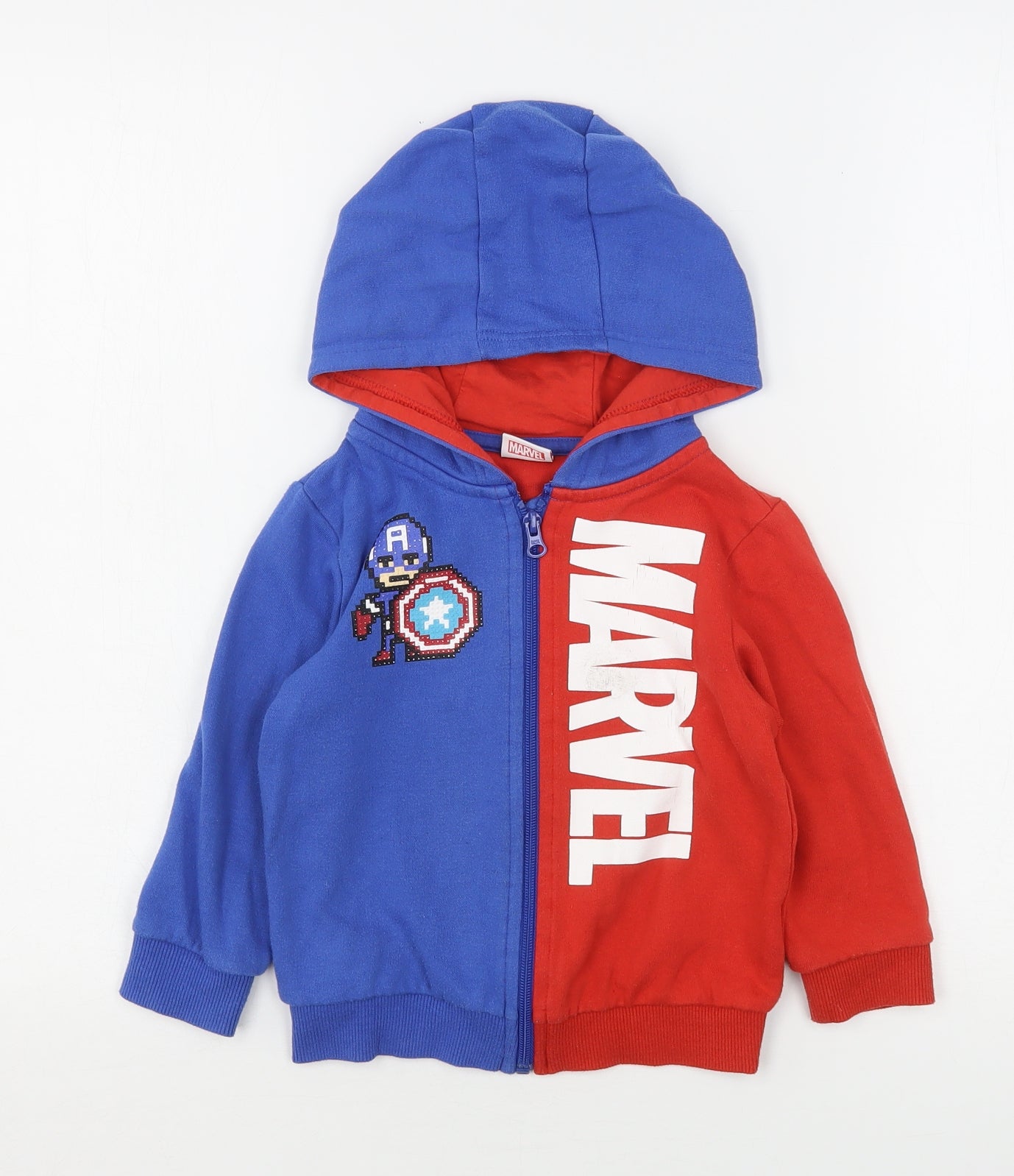 Marvel  Boys Multicoloured  Cotton Full Zip Hoodie Size 3-4 Years   - Captain America