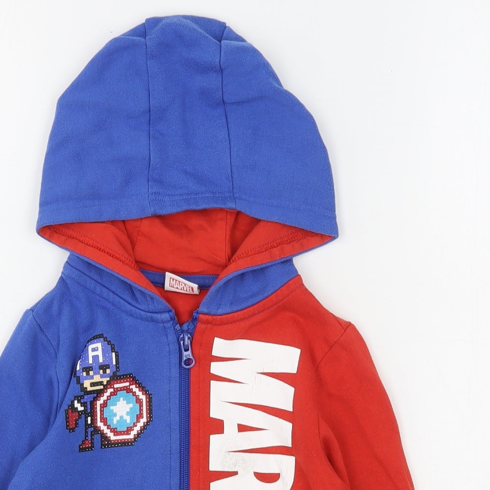 Marvel  Boys Multicoloured  Cotton Full Zip Hoodie Size 3-4 Years   - Captain America